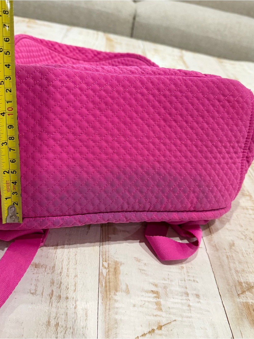 Vera Bradley Microfiber Iconic Campus Backpack in Fuchsia Pink Laptop Bag - Picture 11 of 11